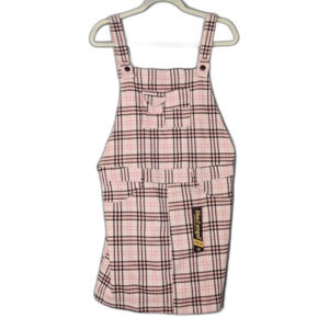 New Pink Plaid Overall Skirt Like an Angel 1X Stretch
